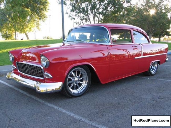 1955 Chevrolet 210 Post Red Hot 55 Hotrodplanet